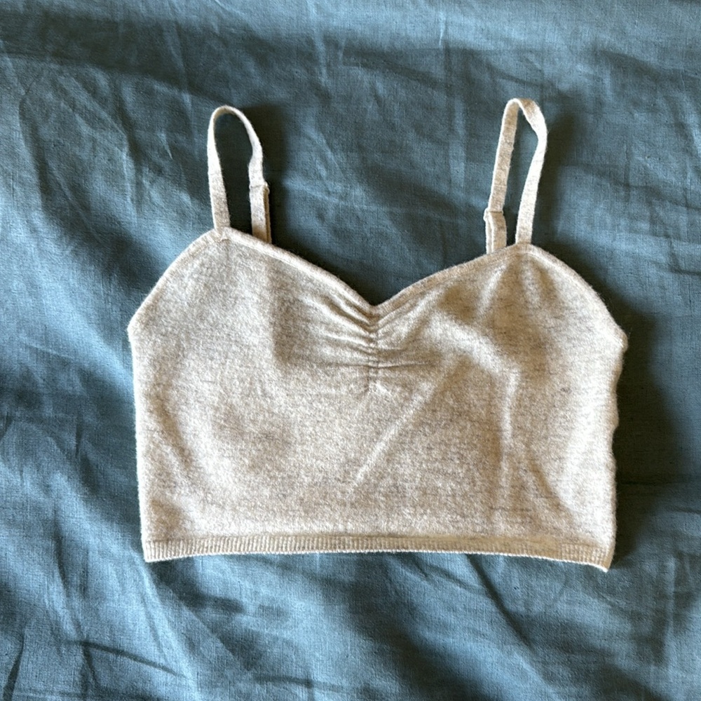 Aritzia Wilfred Wool-Cashmere Crop Top – Cream, Size Small